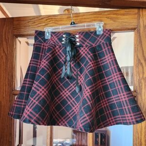 Plaid Black and Red Women's Skirt